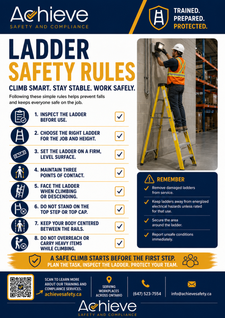 Ontario Ladder Safety Rules Poster