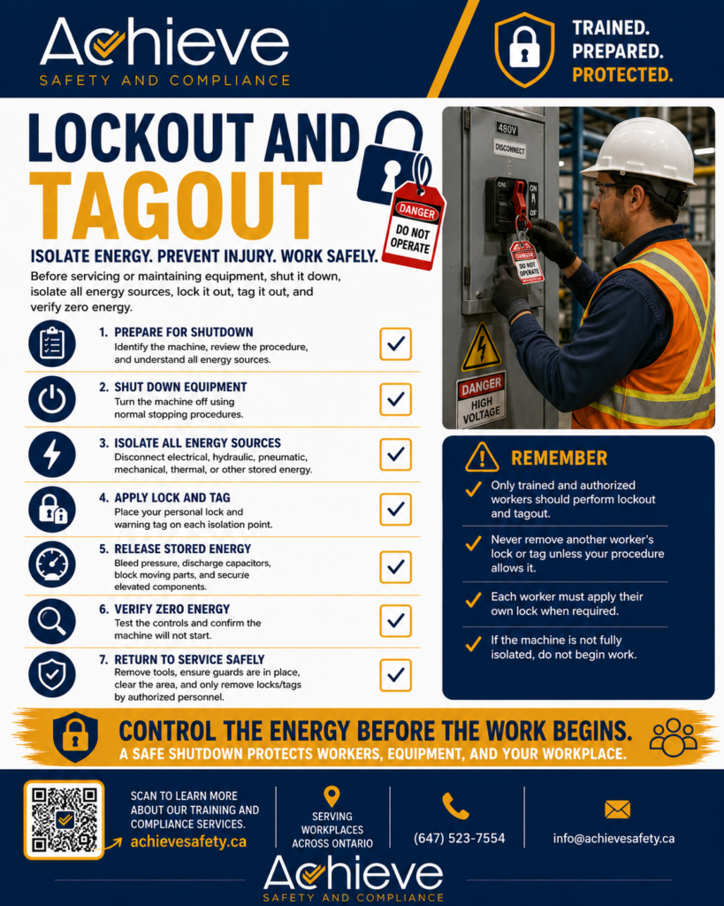 Lockouttagout safety practices infographic