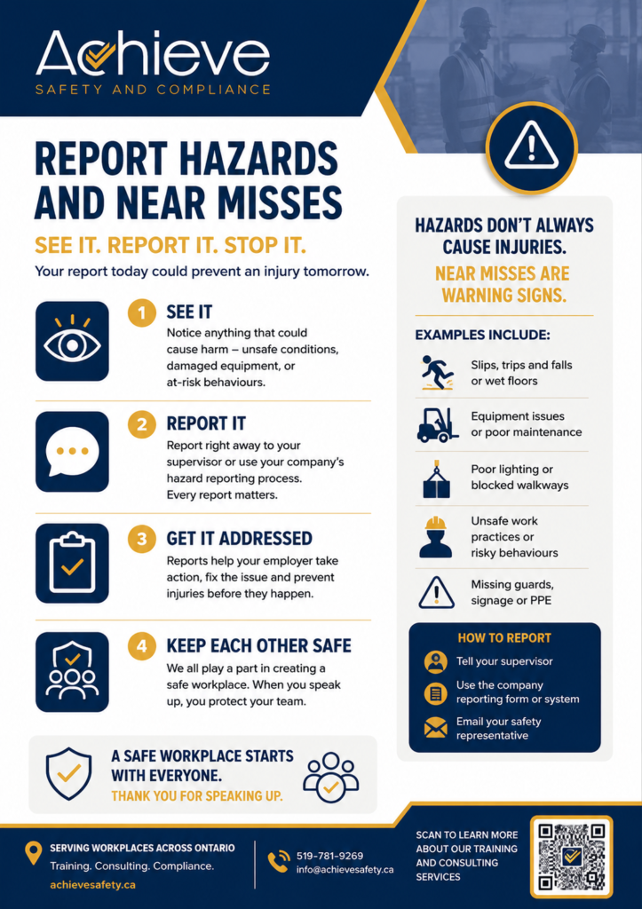  Workplace safety and compliance guide Report Hazards and Near Misses.